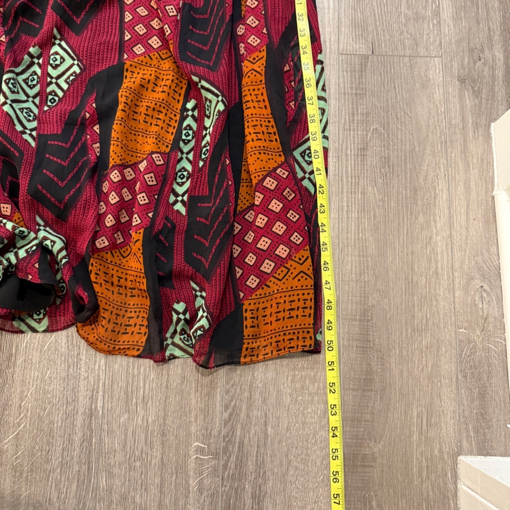 Diane Von Furstenberg DVF Tribal Print Silk Maxi Dress | Size 4 | 100% Silk - Picture 14 of 17